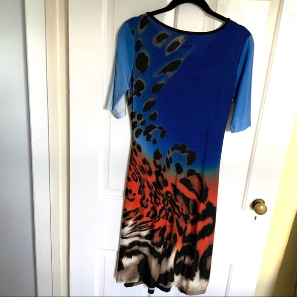 Blumarine Tiger Print Faux Wrap Dress - Picture 3 of 5